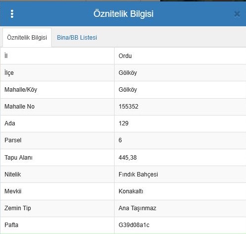 GÖLKÖY FINDIK BAHÇESİ 445 M2