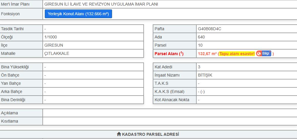 MABEL GAYRİMENKUL ÇITLAKKAL MH DENİZ MANZARALI SATILIK ARSA