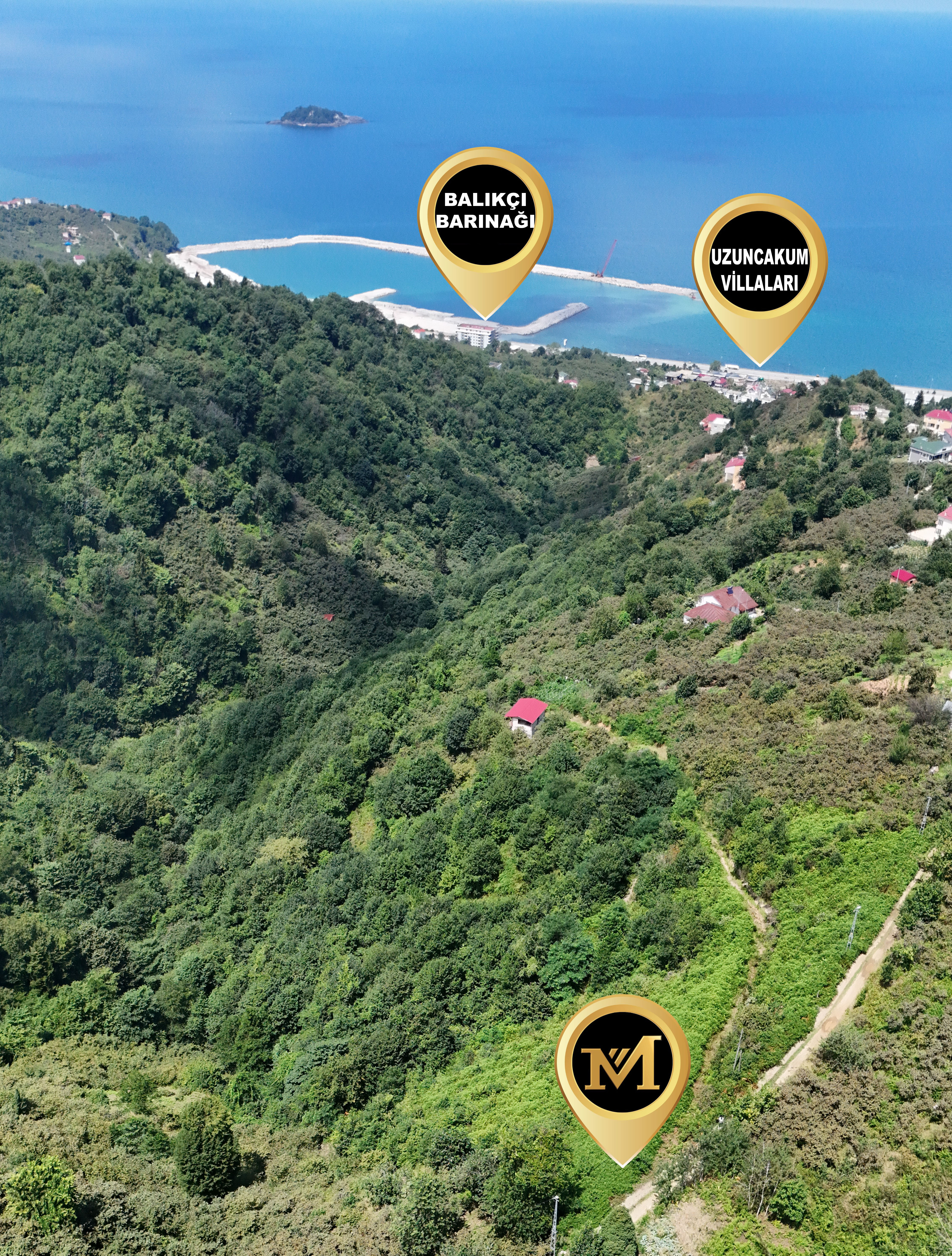 MABEL GAYRİMENKUL KEŞAP GÜNEYKÖY DENİZ MANZARALI VİLLALIK BAHÇE