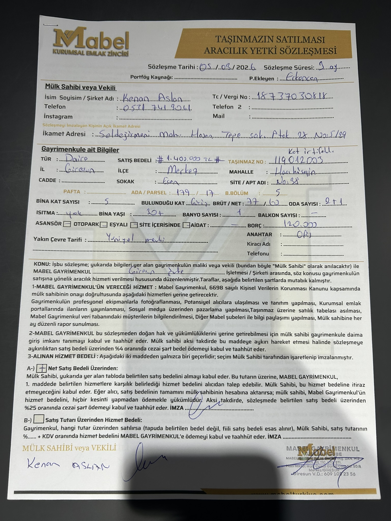 YENİYOL MEVKİ SATILIK GİRİŞ KAT DAİRE