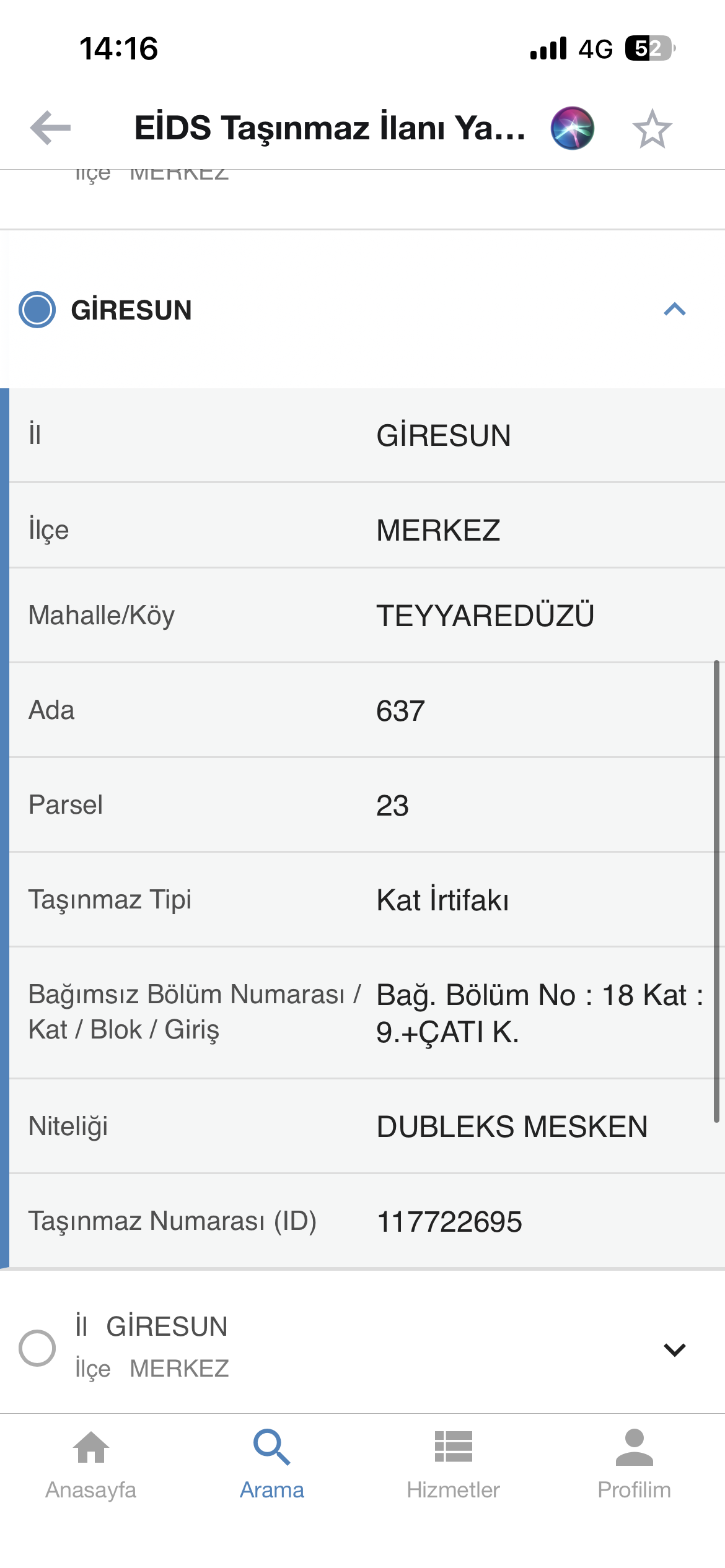 TEYYAREDÜZÜ MH GÜL APT KAT 9 DAİRE 18