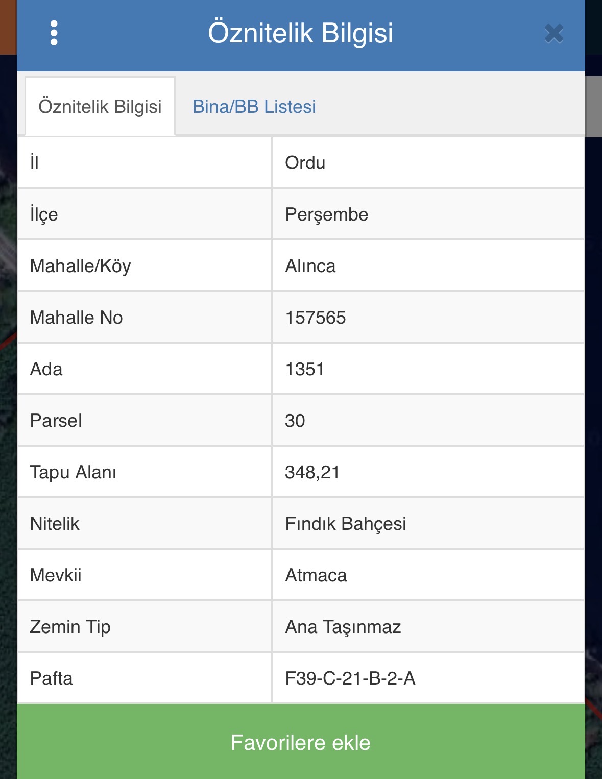 PERŞEMBE ALINCA MAH DENİZ MANZARALI 2,087 M2 FINDIK BAHÇESİ