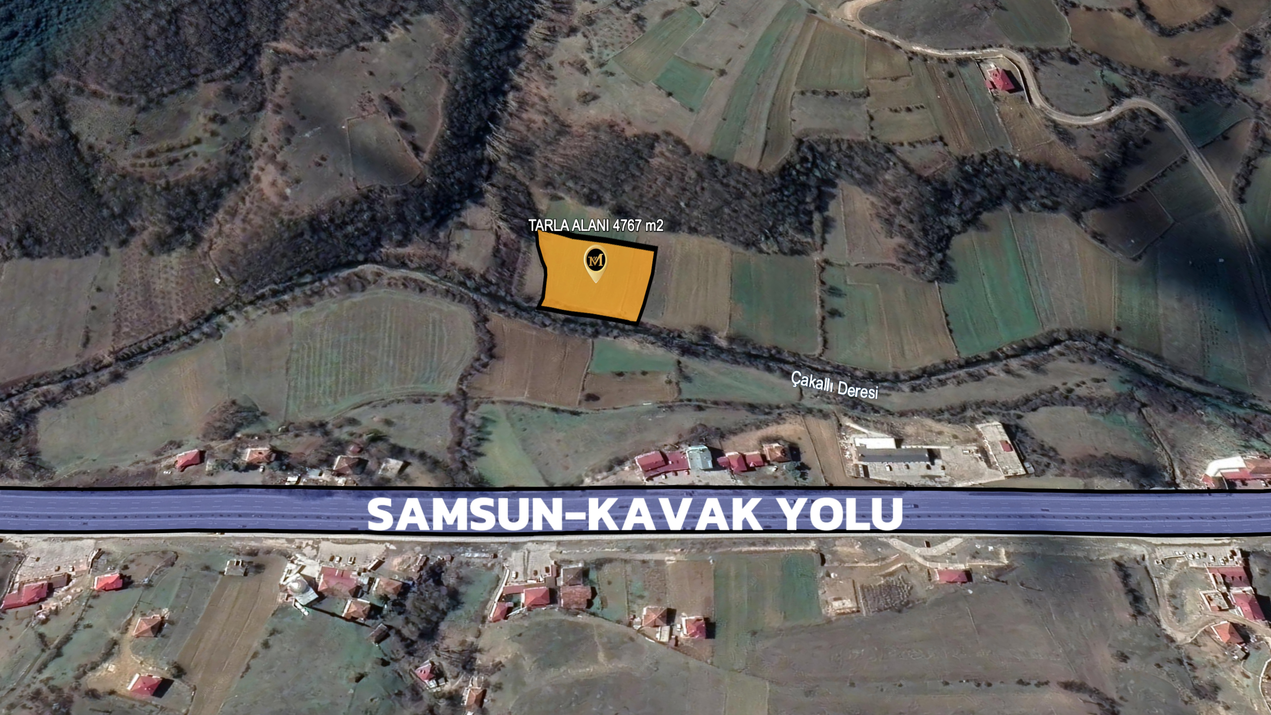 MABEL SAMSUNDAN KAVAK ÇAKALLIDA ANAYOLA 3.PARSEL SATILIK TARLA